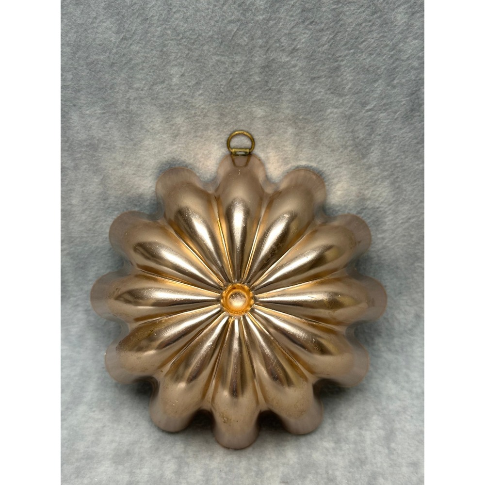 Fluted Copper Tone Gelatin Mold Rose Gold Scalloped Wall Decor Jello
